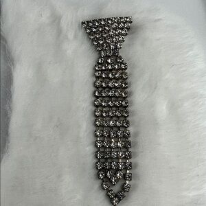 Vintage Rhinestone Tie Brooch